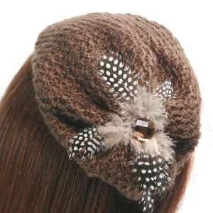  (Brown) Knit hat headband (4080 2) Beauty