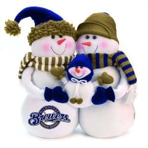  MLB Milwaukee Brewers Snowmen Family Holiday Table Top 