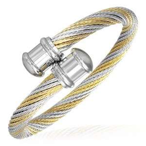   Tone Celtic Twisted Cable Wire Womens Cuff Bangle Bracelet: Jewelry