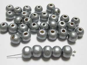 500 Pcs Silver Grey 8mm Round Wood Beads~Wooden beads  