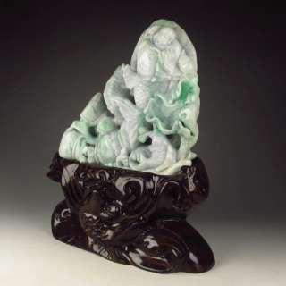 Chinese Jadeite / Jade Statue   Carp & Lotus NR  