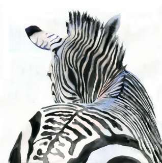 PRINT Zebra Africa Wildlife Zoo Painting Art  