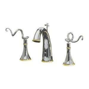   Faucet by Kohler   K 610 4T in Polished Nickel w/ Gold Coined Accents