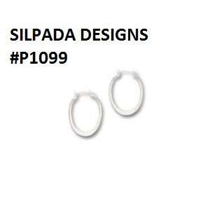  SILPADA #P1099 SILVER OVAL HOOP CLASSIC EARRINGS BY SILPADA 