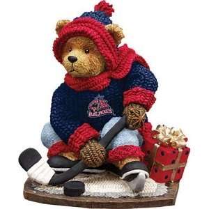  Columbus Blue Jackets NHL Football Bear Figurine: Sports 
