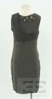 Proenza Schouler Black & Navy Silk Pleat & Jeweled Detail Sleeveless 