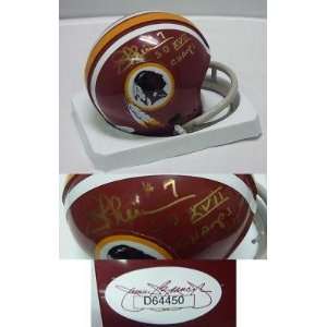 Autographed Joe Theismann Mini Helmet   Wash JSA COA   Autographed NFL 