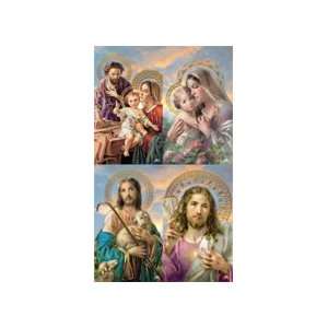  Jesus & Mary Gold Stamped Prayer Cards ~ Italy