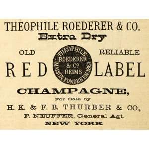   Roederer Champagne Alcohol Thurber   Original Print Ad