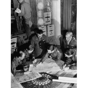  12th Air Force Commanding Officers Going over Maps 