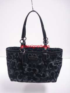 Coach Purse Handbag Black Gallery Optical Tote 15439  