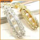 Korean Fashion Gold silver Color Shining Rhinestone Pearl Beads 