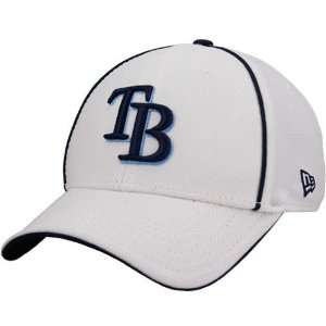  New Era Tampa Bay Rays White Max 39THIRTY Stretch Fit Hat 