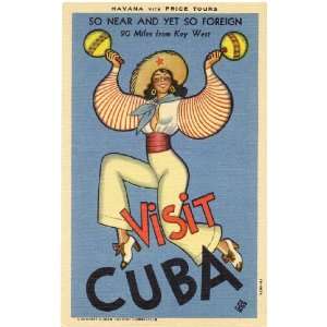  1950s Vintage Postcard Visit Havana with Price Tours (411 