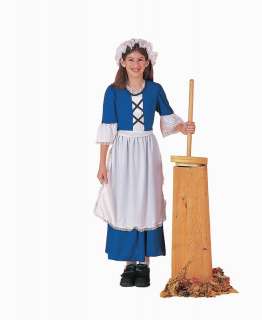 COLONIAL GIRL BLUE COSTUME CHILDRENS SIZE LARGE 12 14  