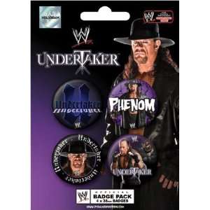   International   WWE Wrestling pack 4 badges Undertaker: Toys & Games