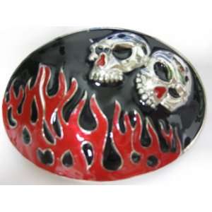  Skull and Flame Belt Buckle 