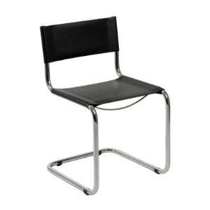  Shauna Leather Chair Set of 2   White/Chrome: Furniture 