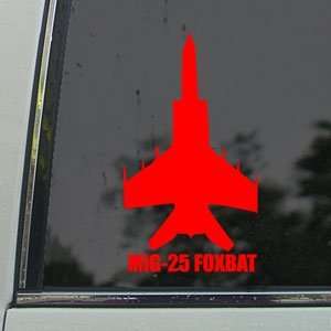  MiG 25 FOXBAT Red Decal Military Soldier Window Red 