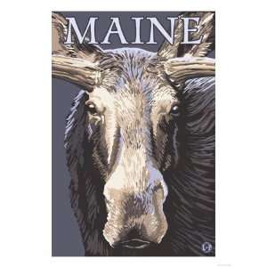  Maine   Moose Up Close Premium Poster Print, 24x32