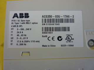 ABB ACS350 Adjustable Frequency AC Drive 4.0KW 1080 00425 New  