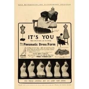   Ad Pneu Form Co. Pneumatic Dress Form Dressmaker   Original Print Ad