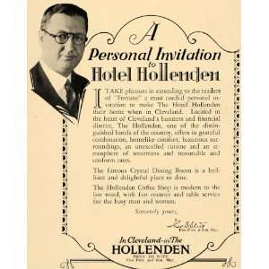   Hotel Hollenden Cleveland Ohio Resort   Original Print Ad Home
