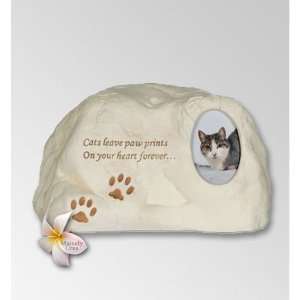  Cat Paw Prints Rock Keepsake Cremation Urn: Home & Kitchen