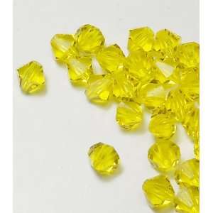  6mm Preciosa Czech Crystal Citrine Yellow Bicone Beads 