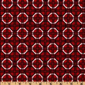  44 Wide Metro Living Circle Square Crimson Fabric By The 