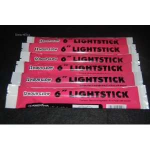   Pink Jumbo 6 Inch 12 Hour Safety Glow Light Sticks: Sports & Outdoors