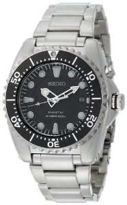    Seiko Mens SKA371 Kinetic Dive Silver Tone Watch: Seiko: Watches