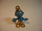   Gold Smurf action figure Rare lot Schtroumpf or Portugal USED  