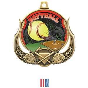  Custom Hasty Awards Softball Ultimate 3 D Medals M 727O GOLD MEDAL 