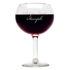  Script Font Red Wine Glass