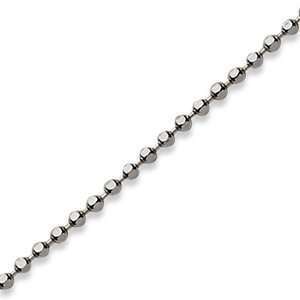  Sterling Silver Diamond Cut Bead Anklet: Jewelry