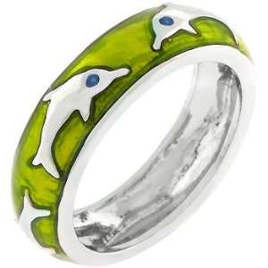  Green Apple Dolphin Ring (size 05) 