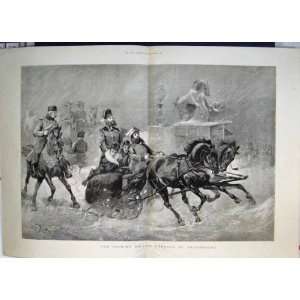  1890 Czarina Driving St Petersburg Horses Victorian Art 