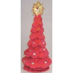   Red Christmas Tree with Star Ino Schaller Paper Mache: Home & Kitchen