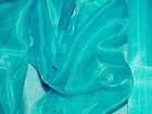 C51 Turquoise Blue Sparkle Organza Fabric by Yard  
