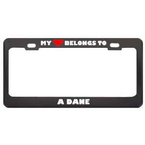  My Heart Belongs To A Dane Country Flag Nationality Metal 