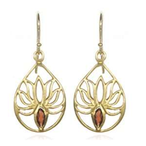  Satya Jewelry Heart on Fire Garnet and Lotus Earrings 