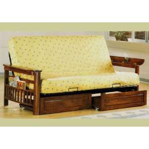  Oak Wood Futon Day Bed Frame Wooden Drawers Daybed: Home 