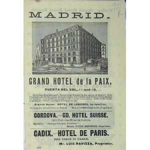   Advert Madrid Grand Hotel Spain Venice Royal Danieli