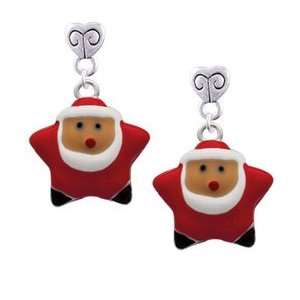 Star Santa Mini Heart Charm Earrings [Jewelry] Jewelry