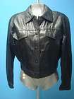 Danier Jean Style Black Leather Women Coat Jacket SZ S