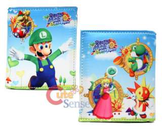 Super Mario Wallet  Luigi Yoshi Peach Bifold Silky  