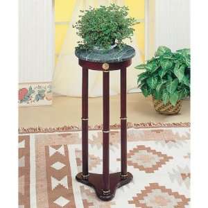 Wildon Home 3315 Lake Forest Plant Stand in Cherry with Green Round 