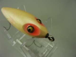   Antique Tackle Heddon Wood Glass Eye River Runt & Box Old Fishing Lure