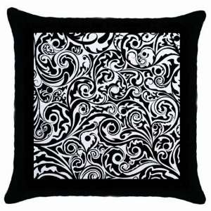  Black & White Floral Throw Pillow Case: Home & Kitchen